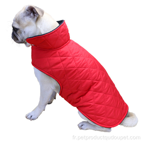 Manteau chaud pour chien en coton quadrillé